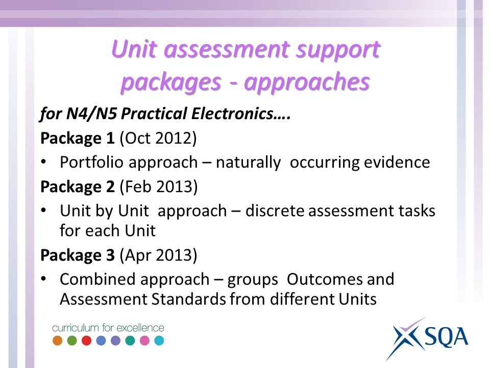 Unit assessment support packages - approaches for N4/N5 Practical Electronics….