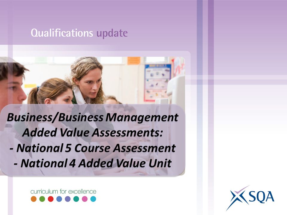 Business/Business Management Added Value Assessments: - National 5 Course Assessment - National 4 Added Value Unit