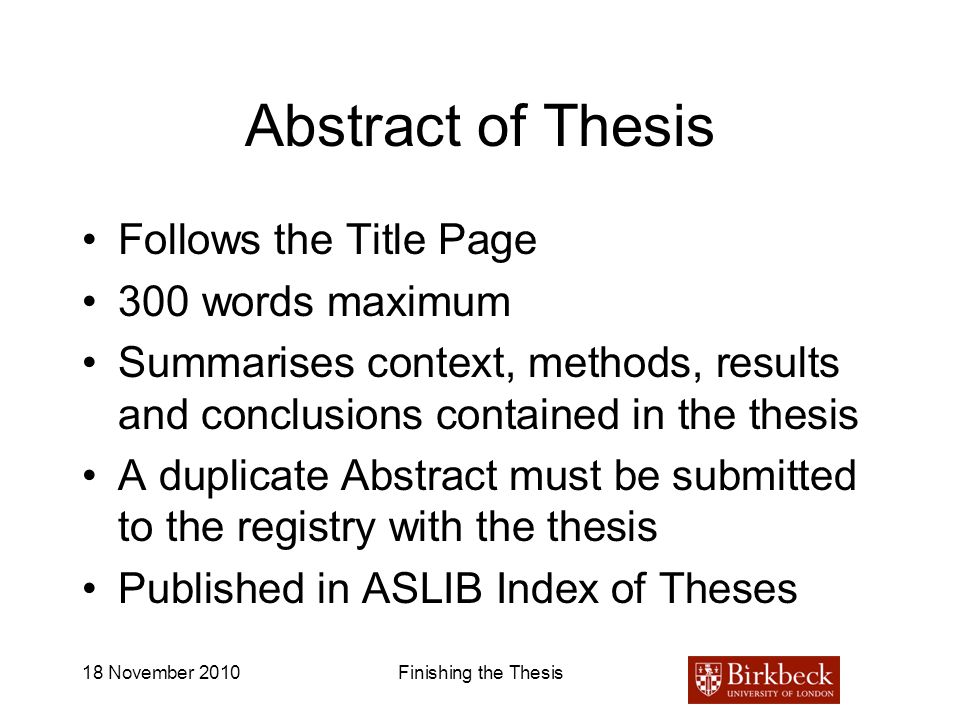 abstract title page