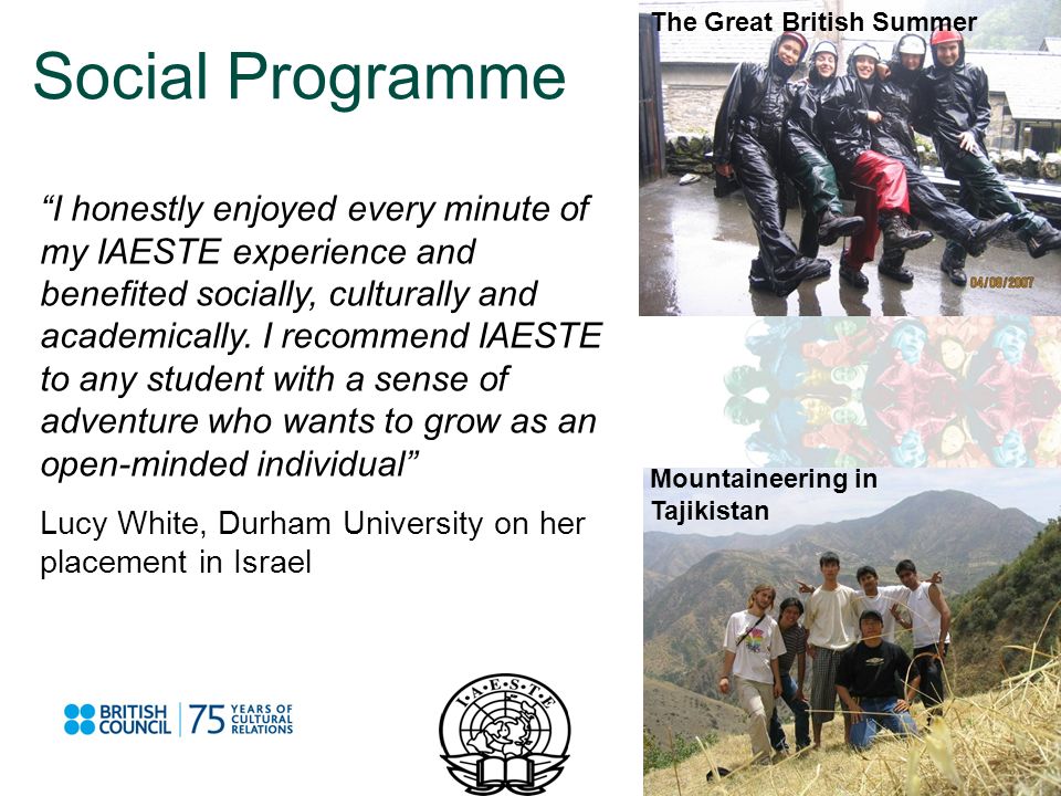 I honestly enjoyed every minute of my IAESTE experience and benefited socially, culturally and academically.