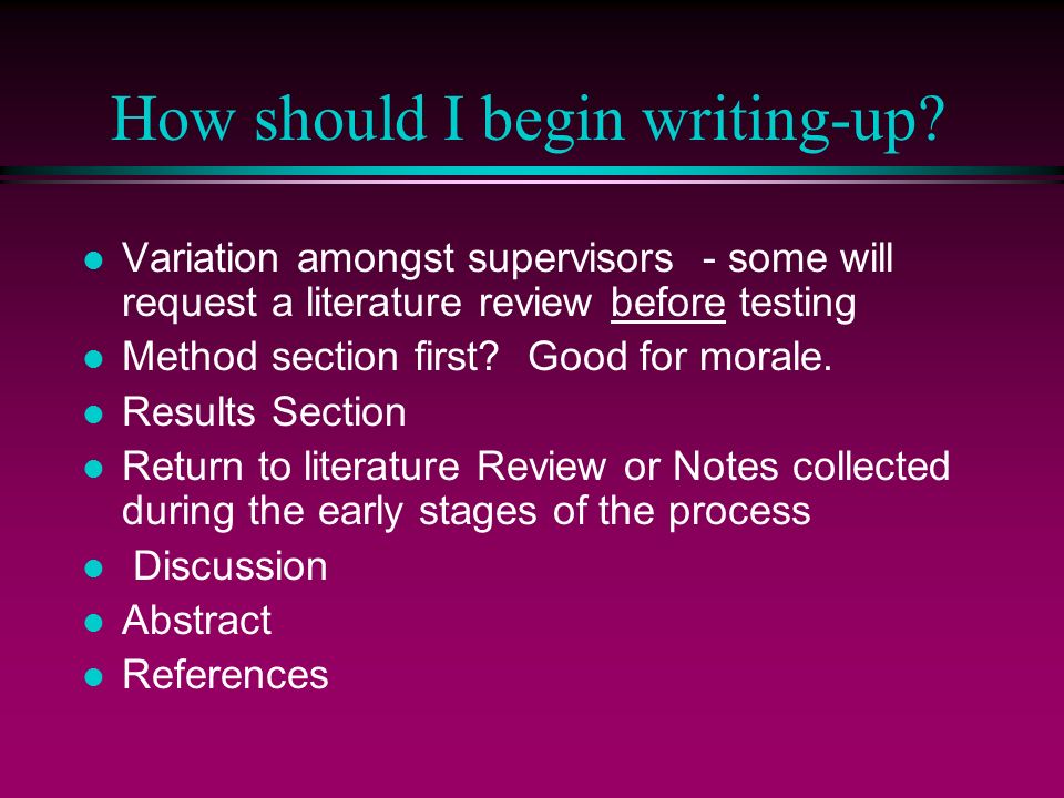 How Write A Literature Review