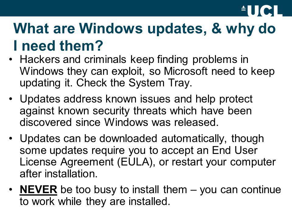 What are Windows updates, & why do I need them.