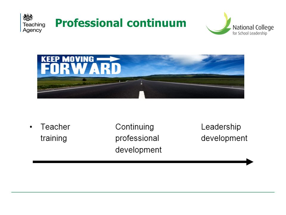Professional continuum Teacher Continuing Leadership training professional development development
