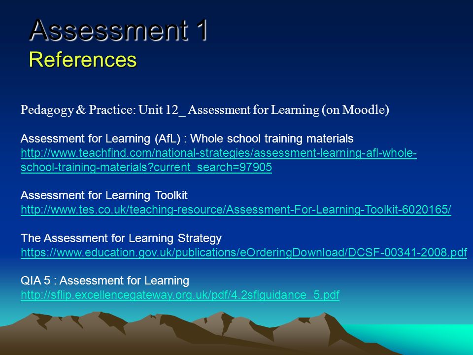 Assessment 1 References Black, P.