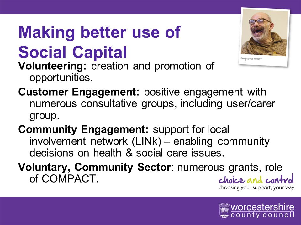9[Slideshow Title - edit in Headers & Footers] Making better use of Social Capital Volunteering: creation and promotion of opportunities.