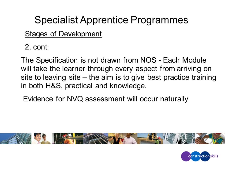 Specialist Apprentice Programmes Stages of Development 2.