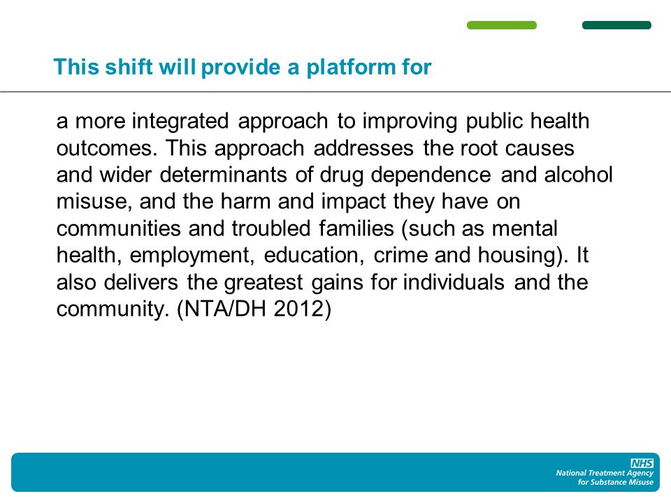 This shift will provide a platform for a more integrated approach to improving public health outcomes.