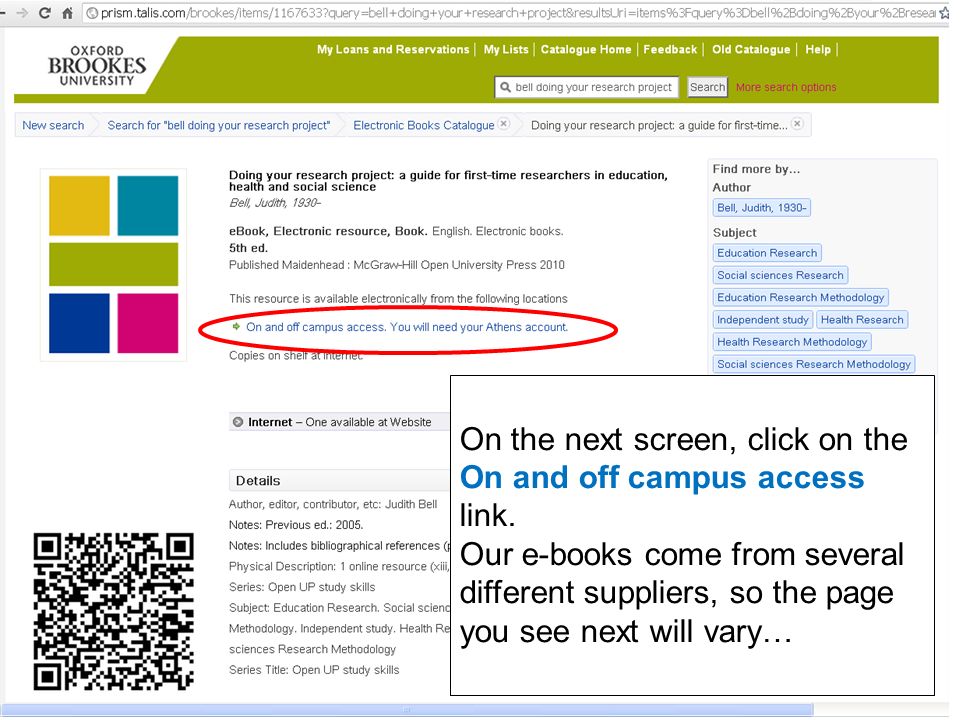 On the next screen, click on the On and off campus access link.