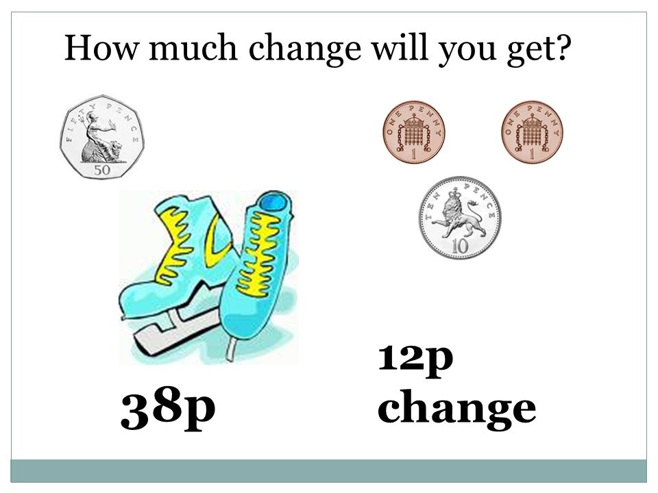 How much change will you get 38p 12p change