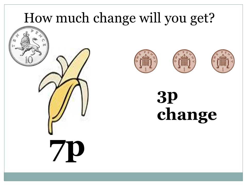 How much change will you get 7p 3p change