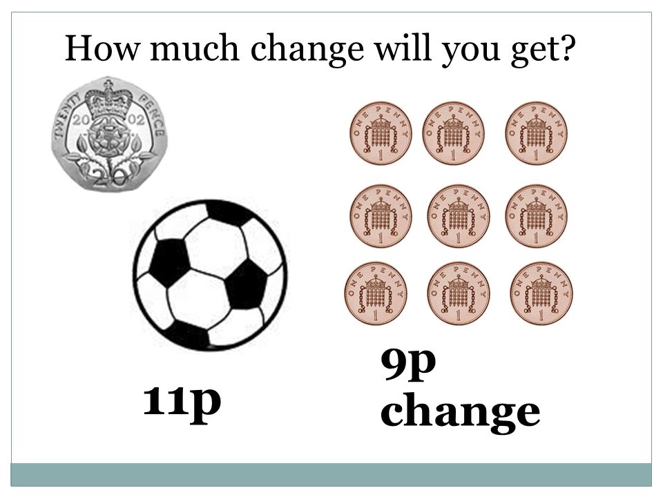 How much change will you get 11p 9p change