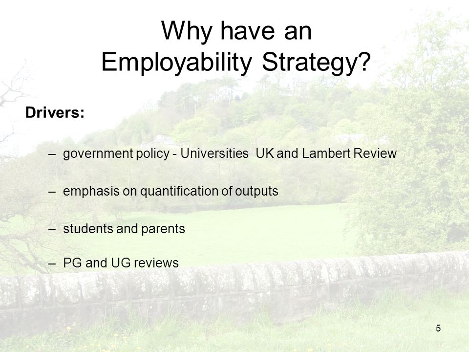 5 Why have an Employability Strategy.