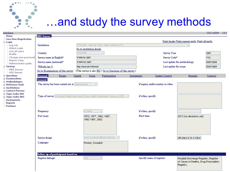 …and study the survey methods