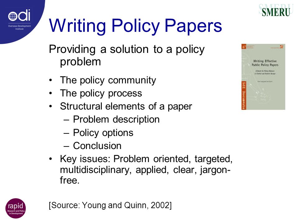 Writing a policy paper