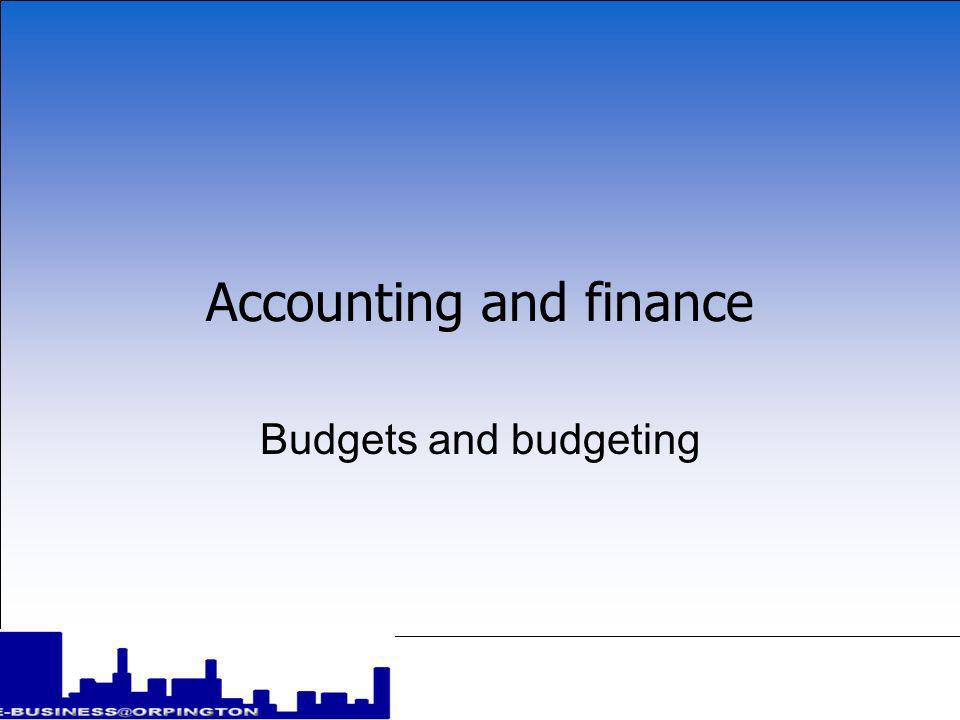 finance and budgeting