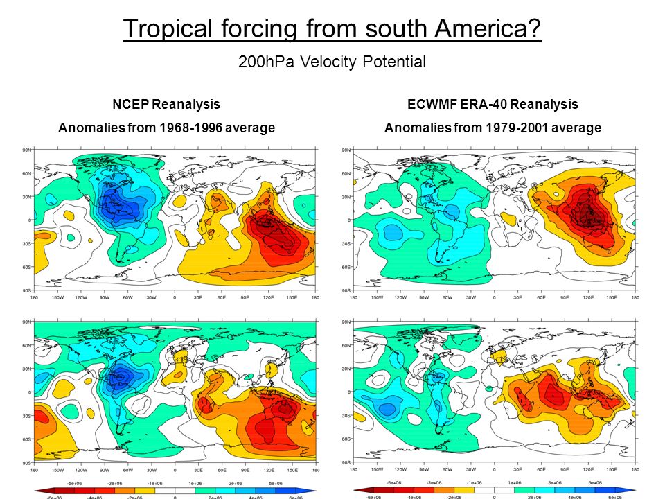 Tropical forcing from south America.
