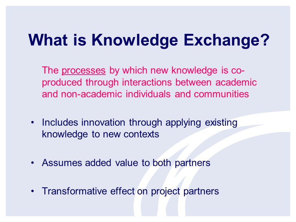 What is Knowledge Exchange.