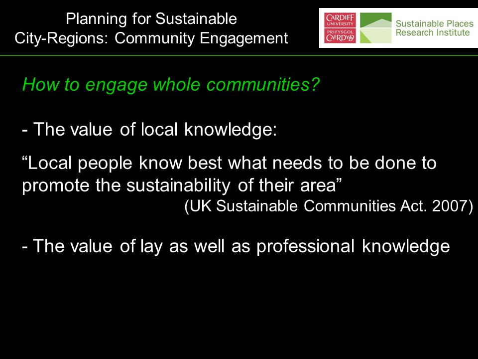 How to engage whole communities.