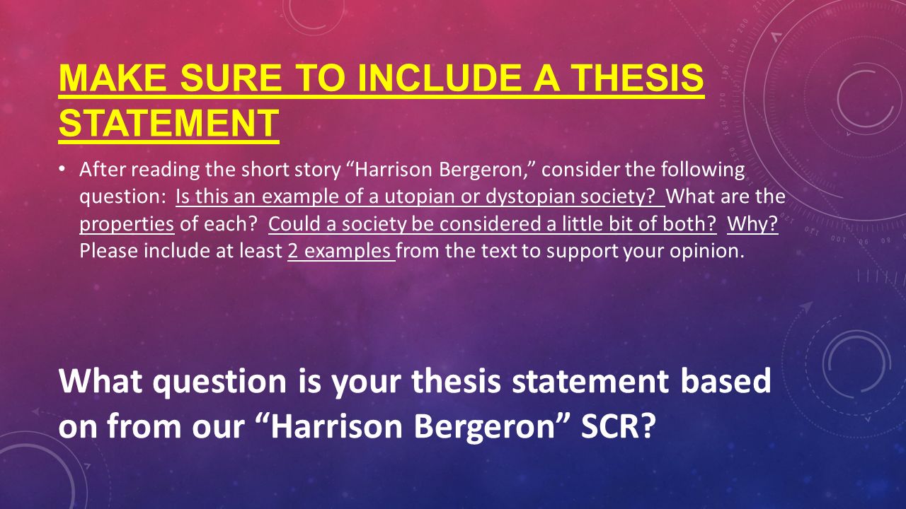 Harrison bergeron research paper topics