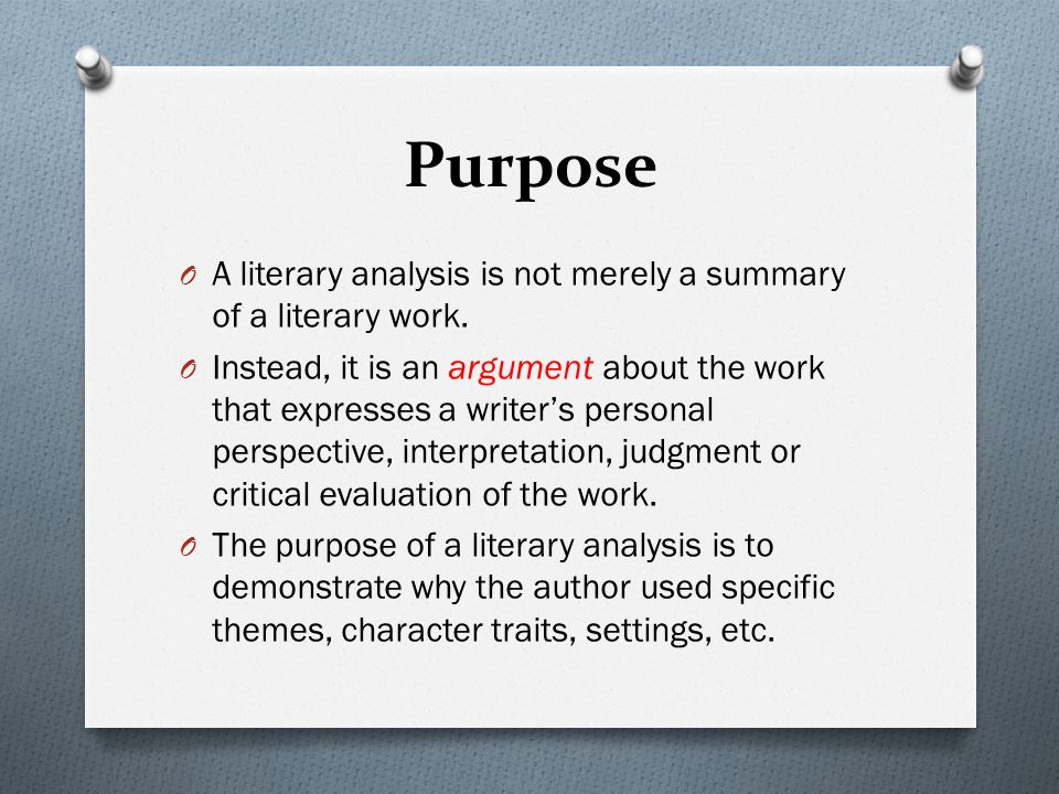 purpose of analysis essay
