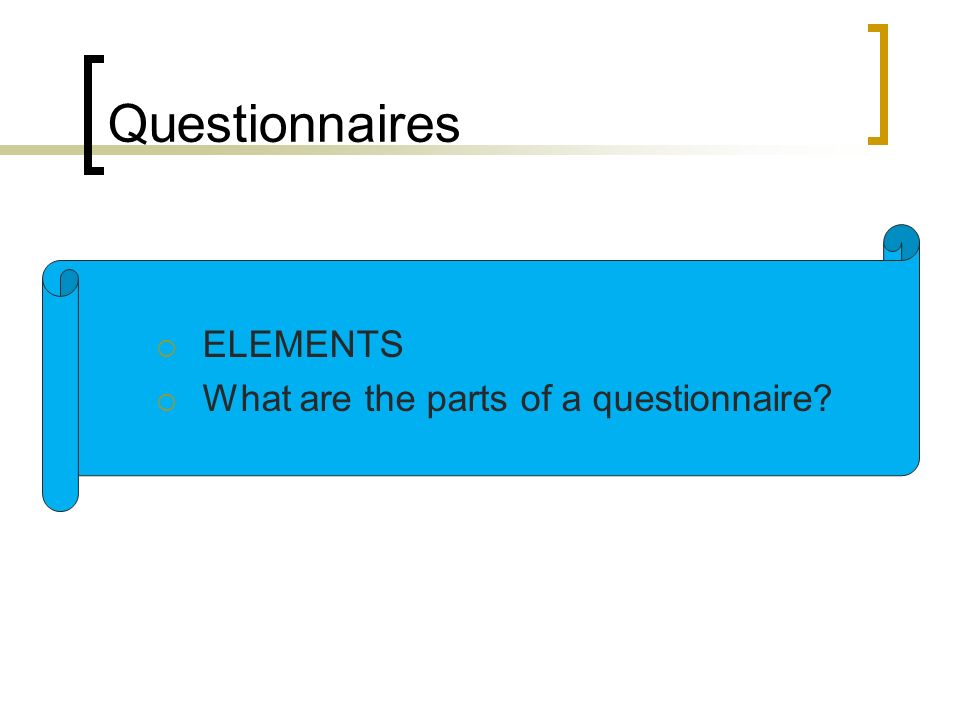 Dissertation Questionnaire Structure