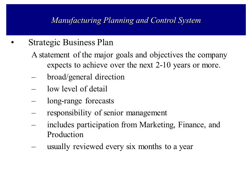 Business Plan For Manufacturing Company