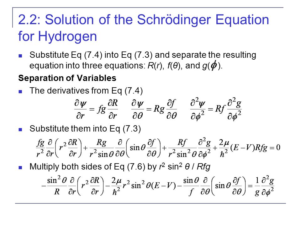 Schrodinger Equation Solution Talkchannels 2 1 Of The Schrödinger Equation To Hydrogen Atom