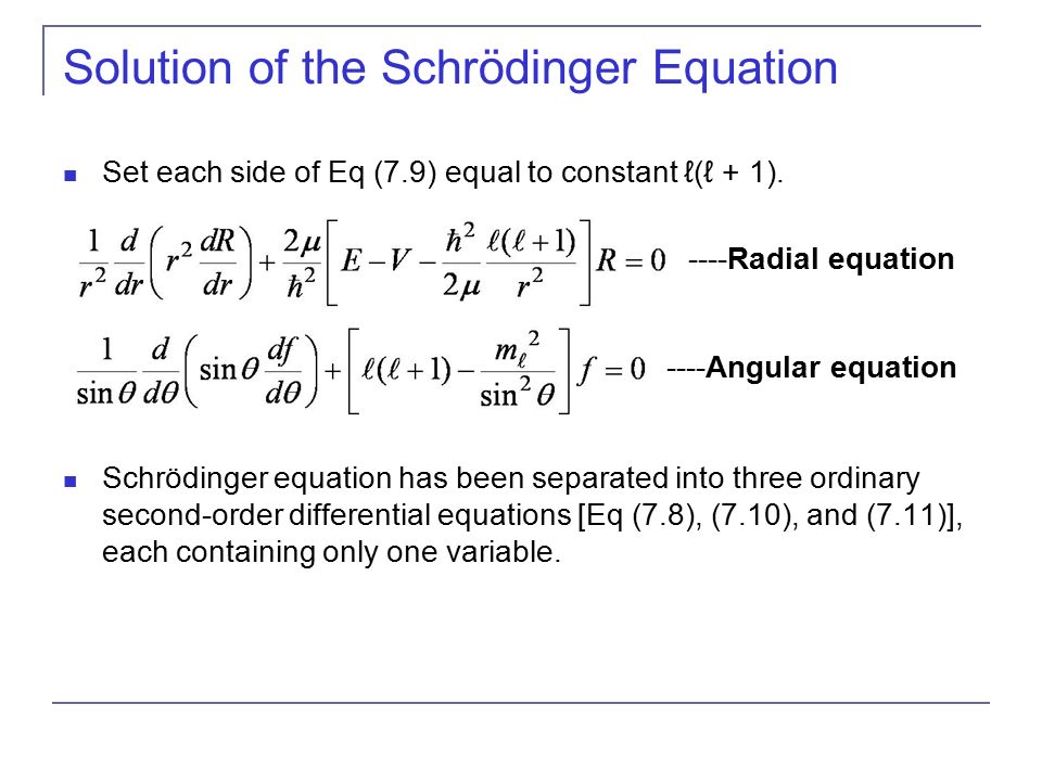 Schrodinger Equation Solution Talkchannels 2 1 Of The Schrödinger Equation To Hydrogen Atom