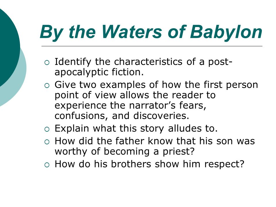 diction by the waters of babylon Free essay on by the waters of babylon --- summary available totally free at echeatcom, the largest free essay community. diction by the waters of babylon Free essay on by the waters of babylon --- summary available totally free at echeatcom, the largest free essay community.