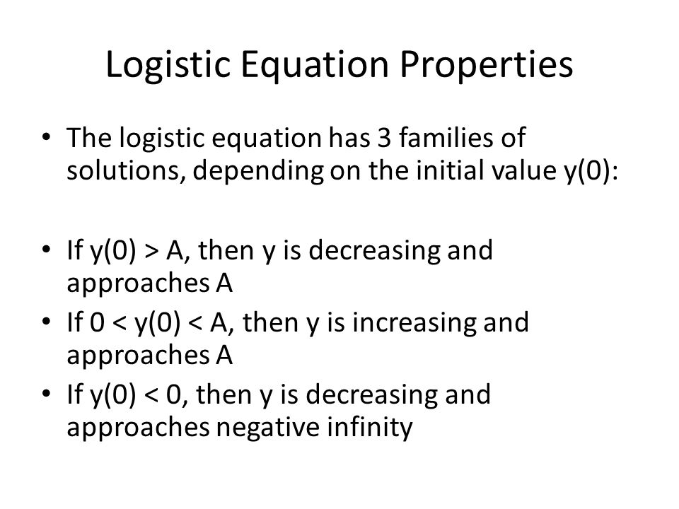 9 4 The Logistic Equation Wed Jan 06 Do Now Solve Diffeial 5 Logistic Equation Properties