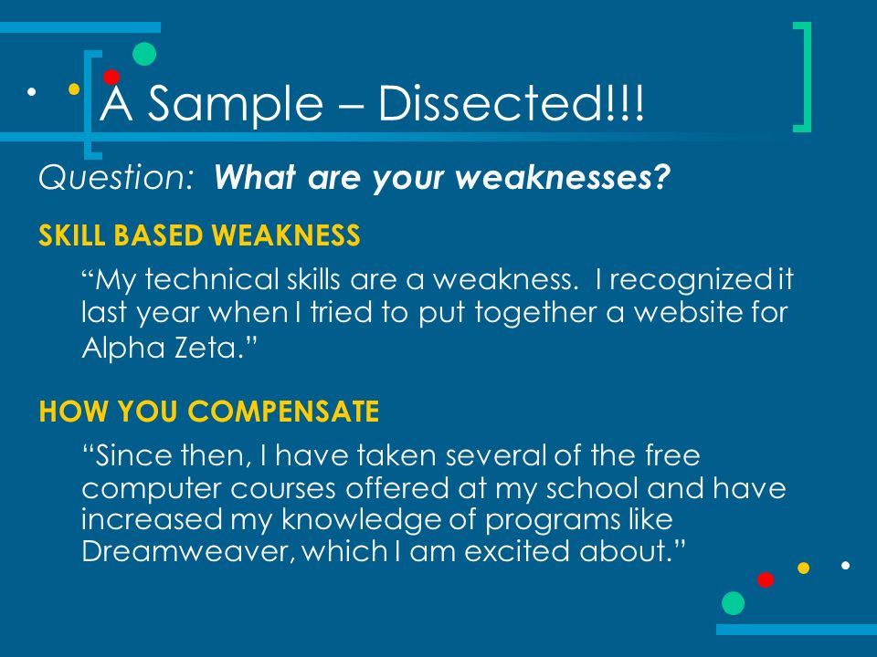 what are your weaknesses example answers