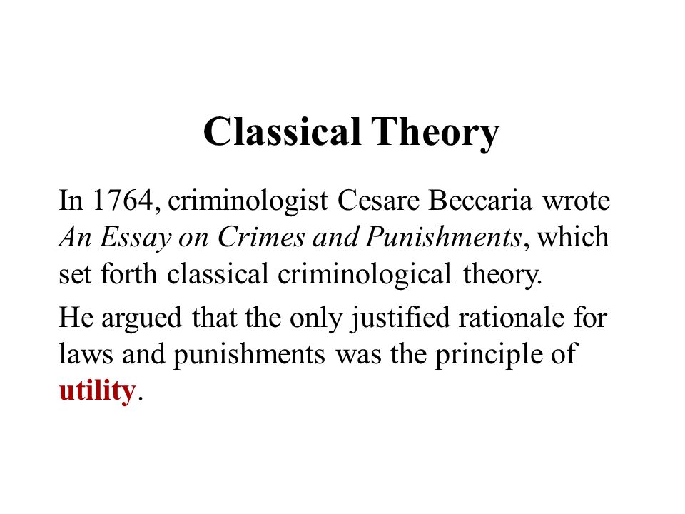 essay about crimes in society Cesare bonesana di beccaria, an essay on crimes and punishments if an equal punishment be ordained for two crimes that injure society in different degrees. essay about crimes in society Cesare bonesana di beccaria, an essay on crimes and punishments if an equal punishment be ordained for two crimes that injure society in different degrees.