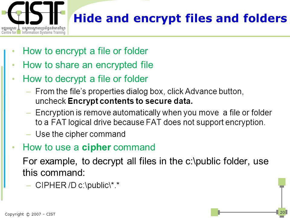 Encrypt Contents To Secure Data Vista