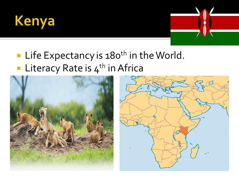  Life Expectancy is 180 th in the World.  Literacy Rate is 4 th in Africa