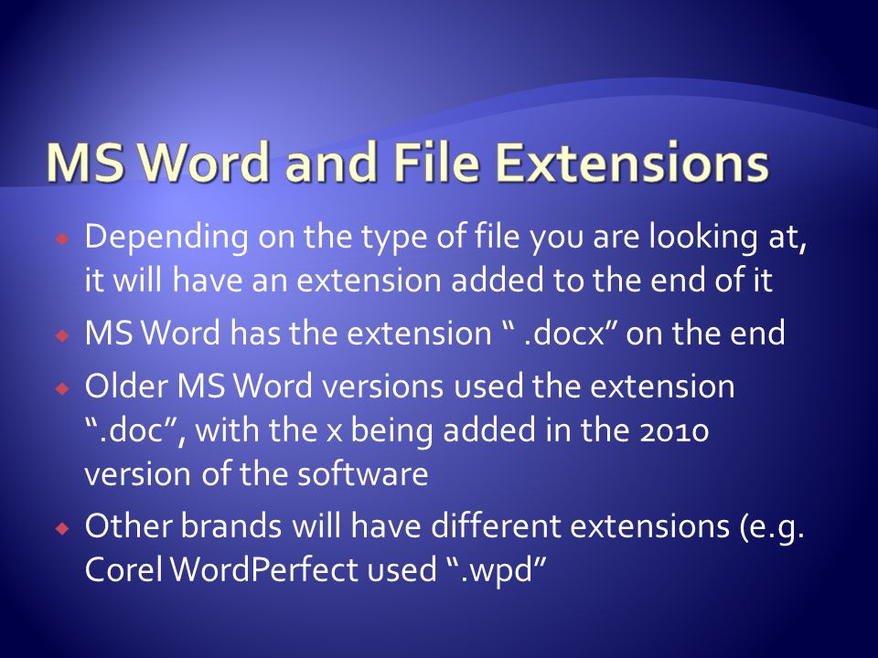 extension of ms word