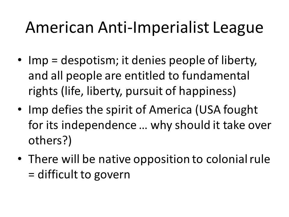 The anti-imperialist league essay