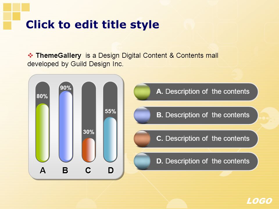 LOGO  ThemeGallery is a Design Digital Content & Contents mall developed by Guild Design Inc.