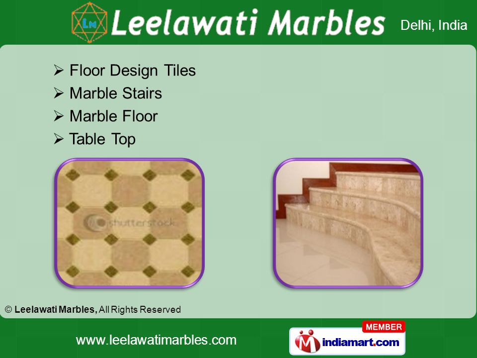 © Leelawati Marbles, All Rights Reserved Delhi, India    Floor Design Tiles  Marble Stairs  Marble Floor  Table Top
