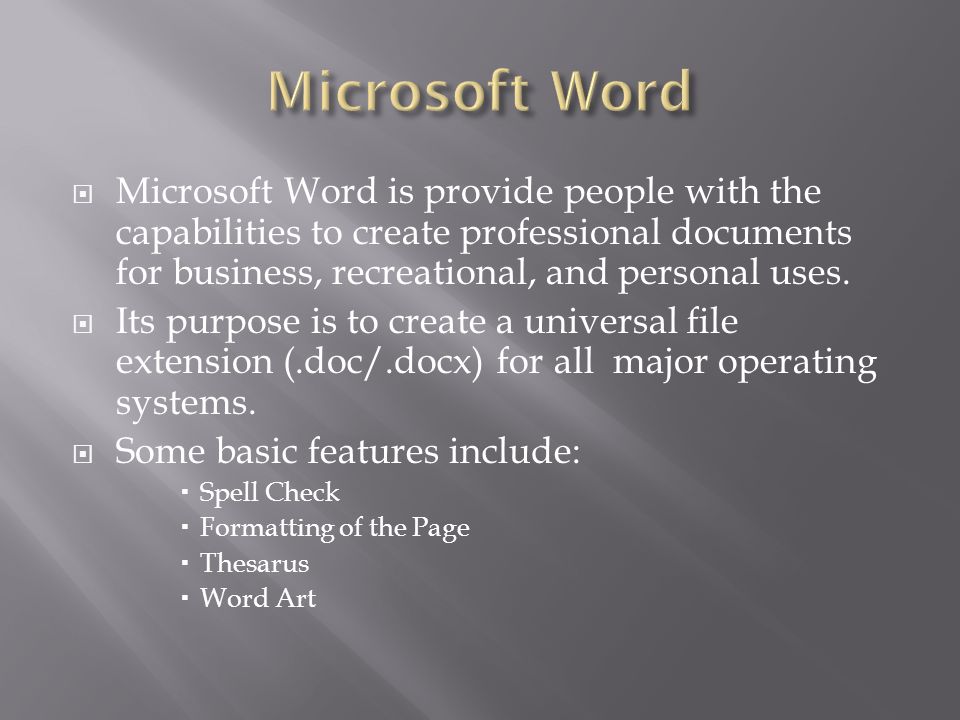 microsoft word presentations