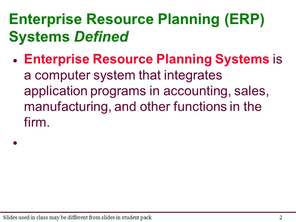 enterprise resource planning definition