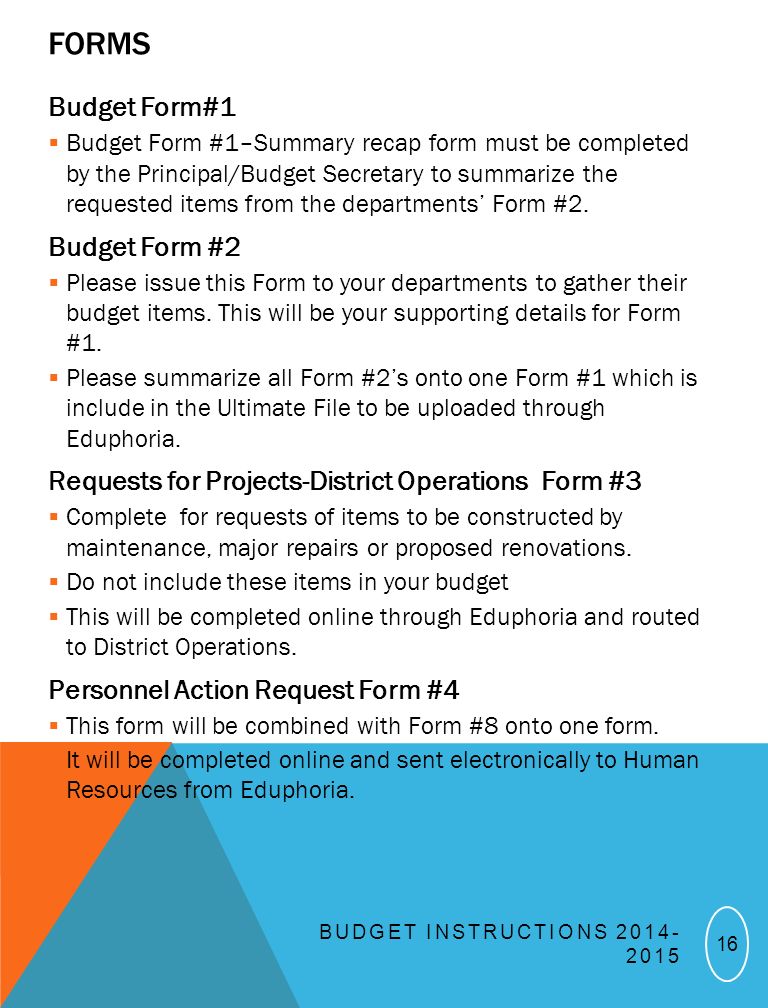 online budget form