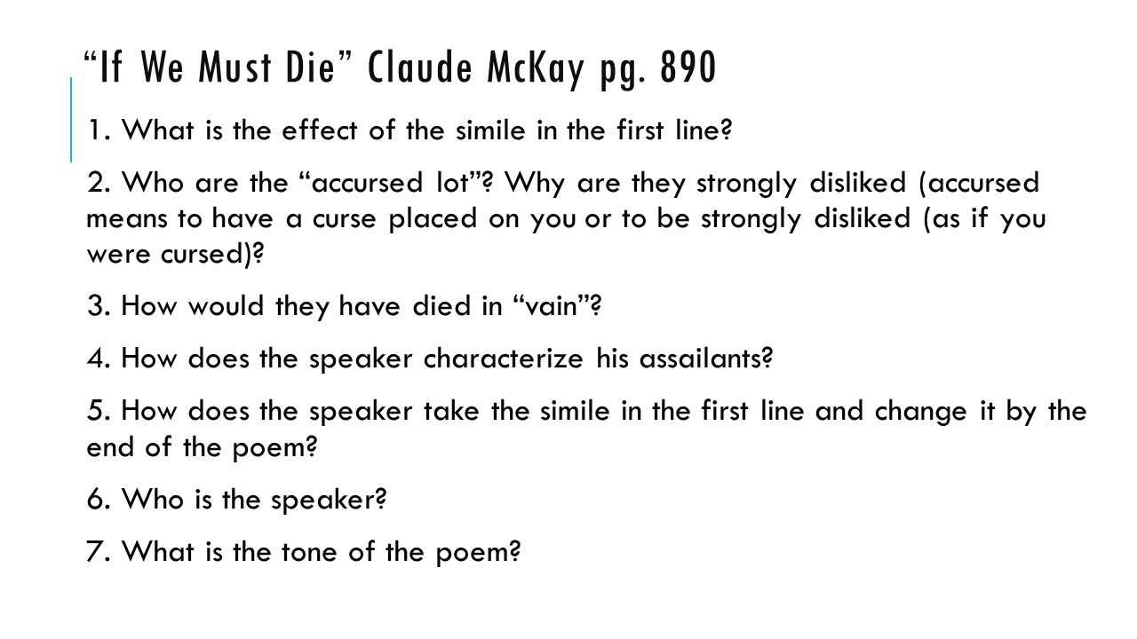 if we must die by claude if we must die by claude