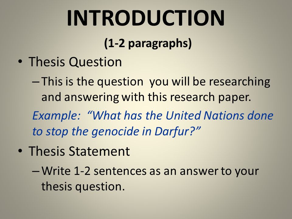 Introductory paragraph of a research paper
