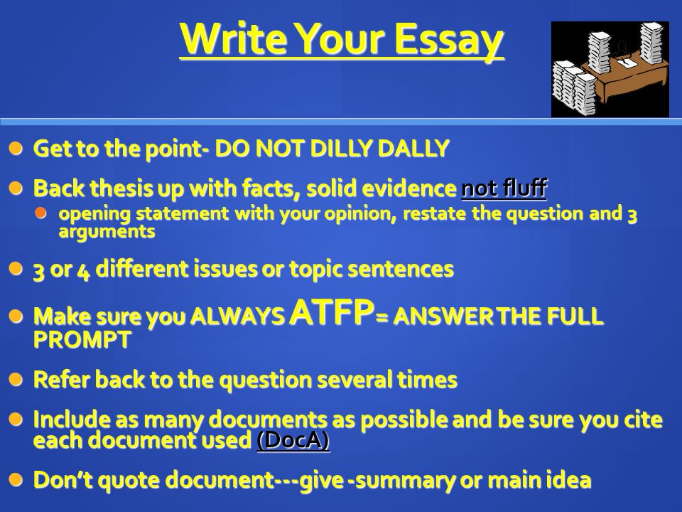 How to fluff an essay
