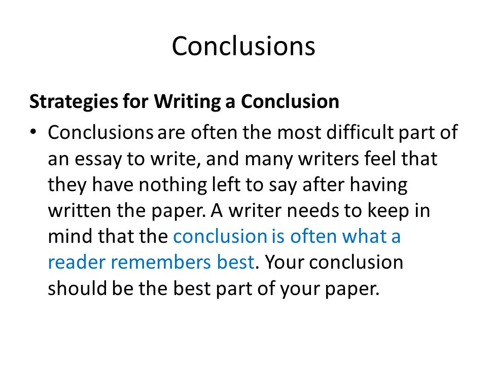 purpose of a conclusion in an essay