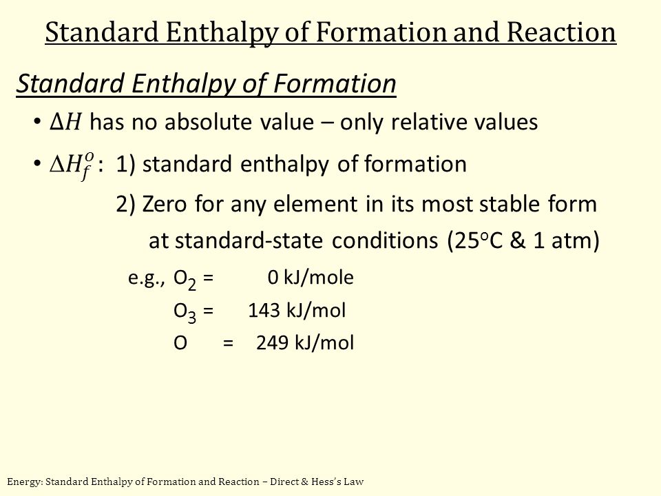 Energy Standard Enthalpy Of Formation And Reaction Direct 1 Energy Standard Enthalpy Of Formation And Reaction Direct Hess S Law