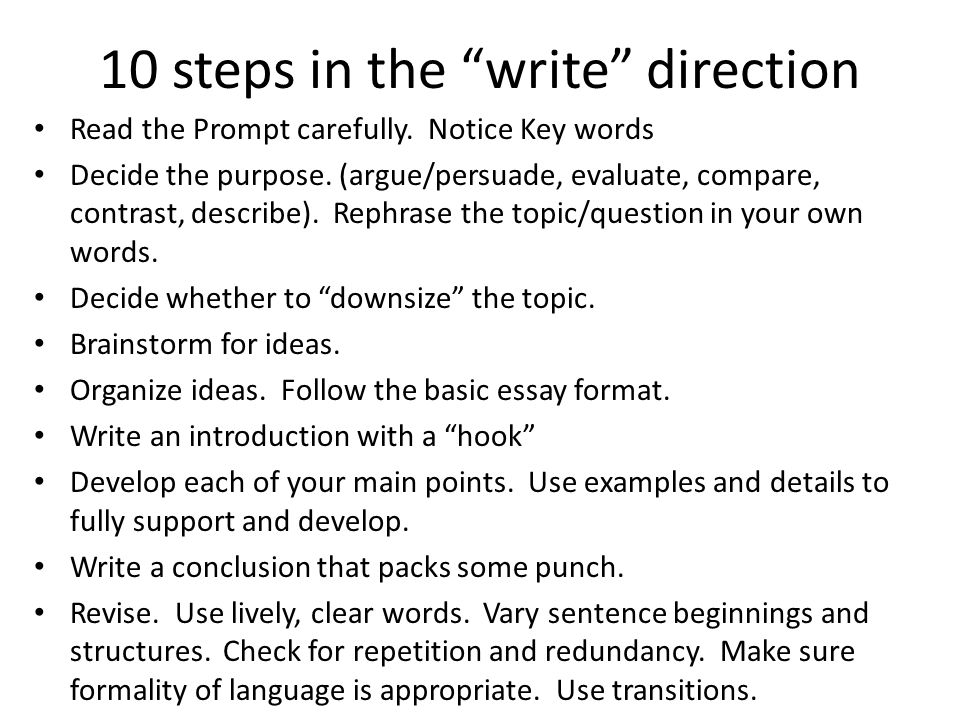 10 steps to writing an essay