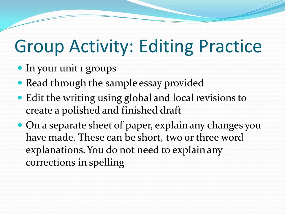 different between revising and editing There is a clear distinction between revising and editing students need to understand the difference so they know what to do during the two different stages. different between revising and editing There is a clear distinction between revising and editing students need to understand the difference so they know what to do during the two different stages.
