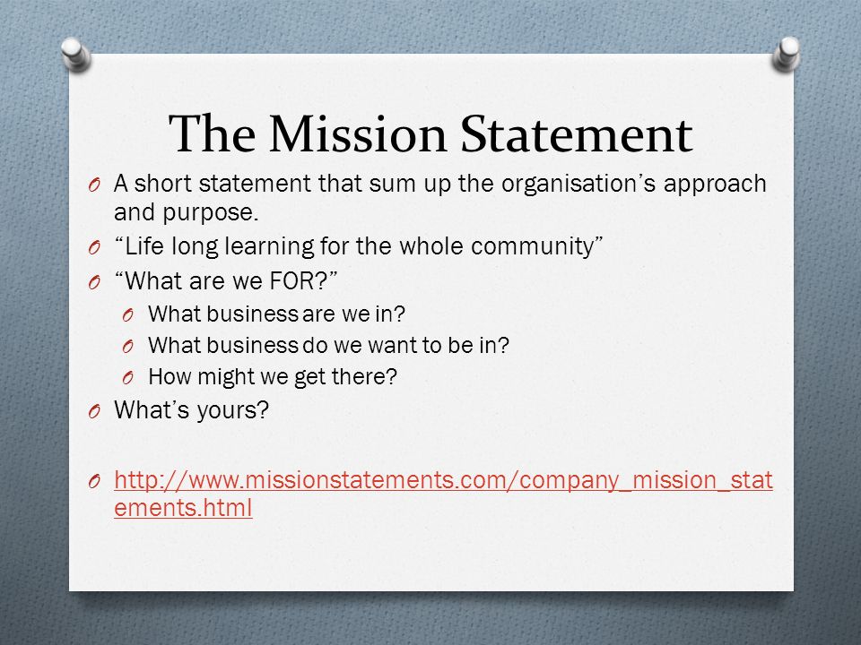 short mission statements