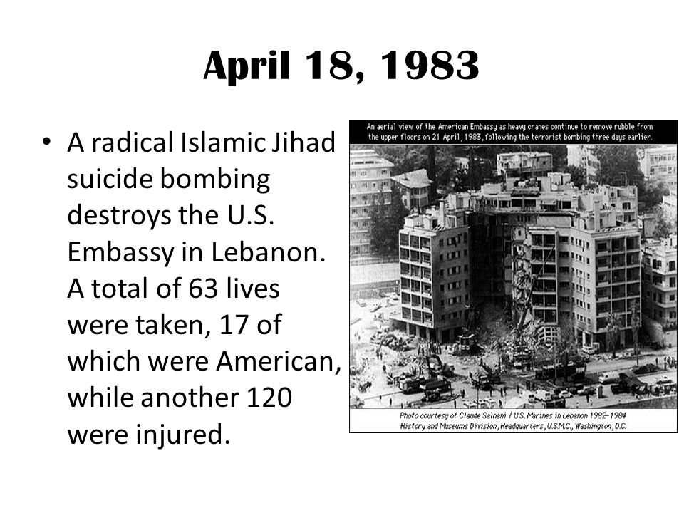 Image result for suicide bomber us embassy in beirut lebanon 1983